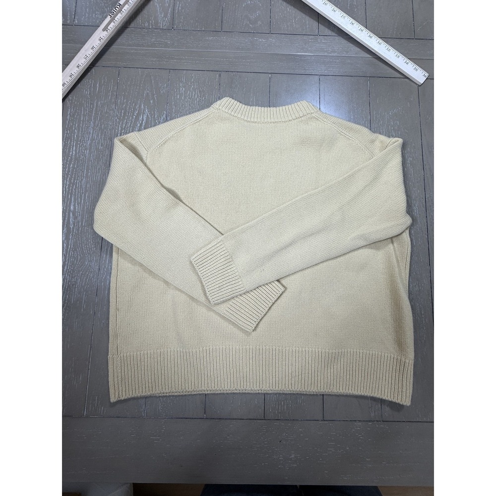 Vince Sweater Womens Large Yellow 100% Cashmere Crew Neck Old Money Classic Prep